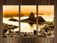 Quadro Cidade Rio De Janeiro Com 3 Peças Moldura