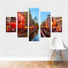 Quadro Cidades Amsterdã Holanda Países Baixos Córrego Canvas