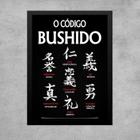 Quadro Código Bushido - 7 Virtudes Samurai 24x18cm - com vidro