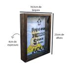 Quadro cofre guarda dinheiro 16x23cm em mdf - Grande cabe bastante moedas