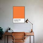 Quadro Color Card Celosia Orange 60x43 Filete Marrom Moldura Filete, Marrom Cafe