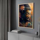 Quadro com Moldura 130x90 Buddha Lottus Buda Decorativo Grande Sala Quarto Hall