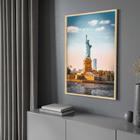 Quadro com Moldura 130x90 Estátua da Liberdade Nova York Decorativo Grande Sala Quarto Hall