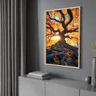 Quadro com Moldura 40x60 Árvore da Vida vermelha Paisagem Decorativo Grande Sala Quarto Hall