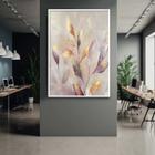 Quadro com Moldura 40x60 Floral Cores Claras Plantas luxo Decorativo Grande Sala Quarto Hall