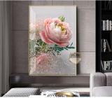 Quadro Com Moldura Decorativo Grande Alta Resolução Para Sala Quarto Escritório Floral Rosa Tridimensional