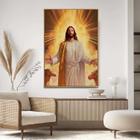 Quadro com Moldura Decorativo Para Sala Quarto Hall Jesus Salvador Religioso