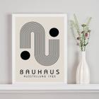 Quadro Contemporâneo Bauhaus Minimalista 24x18cm - com vidro