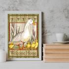 Quadro Country Patinhos Welcome Home 33x24cm - com vidro