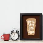 Quadro Cozinha Frase Café Great Coffee 22x32cm Moldura Preta