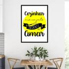 Quadro Cozinhar: Um Jeito Diferente de Amar 33x24cm - com vidro