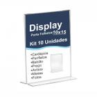 Quadro De Aviso Display Mesa Porta Folha 10X15 - 10 Und