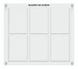 Quadro De Aviso E Gestão 6 Displays A4 De Acrílico Branco