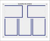 Quadro De Aviso E Gestão Com 5 Displays A4 Acrílico 1 Azul