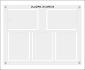 Quadro De Aviso E Gestão Com 5 Displays A4 Acrílico 1 Branco