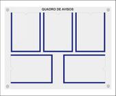 Quadro De Aviso E Gestão Com 5 Displays A4 Acrílico 2 Azul