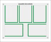 Quadro De Aviso E Gestão Com 5 Displays A4 Acrílico 2 Verde