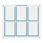 Quadro De Aviso E Gestão Mdf C/ 6 Displays A4 De Acrílico Vertical