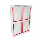 Quadro De Avisos Mdf C/4 Displays Verticais A4 Colorido