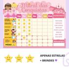 Quadro De Incentivo Rotina De Geladeira - Princesas Estrelas - Home E Planner