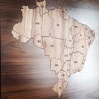 Quadro de madeira mapa do brasil 40 x 40cm