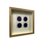 Quadro Decor Minimalista Quarteto em Pedras Ágata Roxo