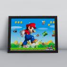 Quadro Decoração Festa Moldura 30x40cm Mario Game Switch