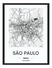 Quadro Decoração Mapas 36 Cidades Mundo C/ Vidro A3 30x42 cm