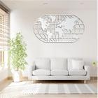 Quadro Decoração Vado Mapa Mundi World Uno Branco 120X65