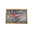 Quadro Decorativa Quarto Sala 20x30Cm Carro Madeira Vermelho