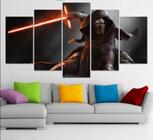 quadro decorativo 115 x 60 5 pçs mosaico star wars games filmes e serie