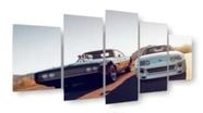 quadro decorativo 115 x 60 5 pçs mosaico veloses e furiosos velocidade carros
