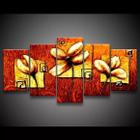 Quadro Decorativo 129x63 Sala Quarto Abstrato Flores Quentes