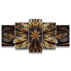 Quadro Decorativo 129x63 Sala Quarto Flor Simétrica Design