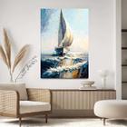 Quadro Decorativo 130x90 Para Sala Quarto Hall Barco Mar Pintura