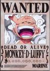 Quadro Decorativo 1Un One Piece Wanted Monkey D Luffy Anime