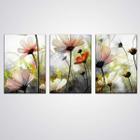 Quadro Decorativo 3 Peças Flores Primavera