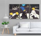 Quadro Decorativo 3 Peças Os Simpsons Rua Os Beatles Vintage Arte