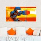 Quadro Decorativo 3 Telas 3 Peças Megaman 1"