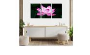 Quadro Decorativo 3 Telas flor de lotus rosa"