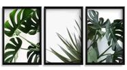 Quadro Decorativo 3 Telas Folhas Verdes"