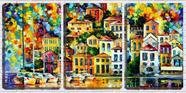 Quadro Decorativo 30x66 casas e iates arte expressionista