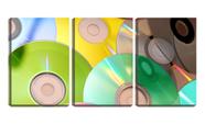 Quadro Decorativo 30x66 fundo colorido de cds