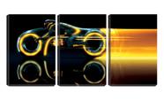 Quadro Decorativo 30x66 moto neon filme tron