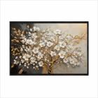 Quadro decorativo 40x60cm vidro arvore dourado branco luxo ouro art049