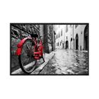 Quadro decorativo 40x60cm vidro bicicleta vermelha vintage rtv002