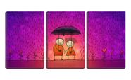 Quadro Decorativo 45x96 casal com guarda chuva arte