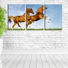 Quadro Decorativo 45x96 crinas de cavalos ao vento