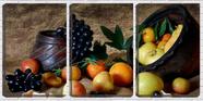 Quadro Decorativo 45x96 frutas nas tigelas de argila