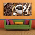 Quadro Decorativo 45x96 fumaça na xícara de café